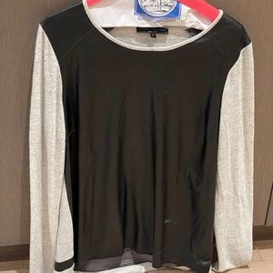 Generation Love faux leather shirt Black and grey sleeves